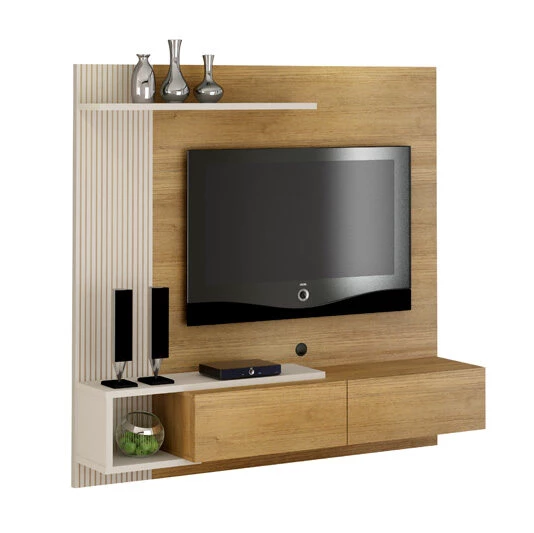 Home Suspenso Los Angeles Larg. 1.60m Cinamomo/Off para TV até 60" - Valdemóveis