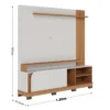Home Jurerê Larg. 1.80m Off/Freijó para TV até 75" - Colibri - Imagem 3