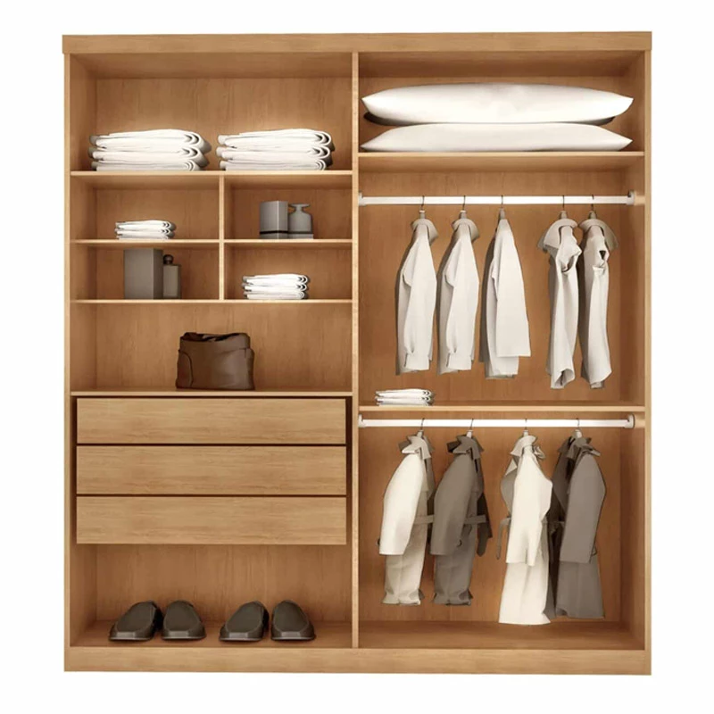 Guarda-roupa Império Nature 4 Portas 3 Gavetas Larg. 1.80m 100% MDF Rufato - Oferta - Imagem 2
