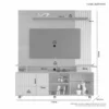 Home Serrano Larg. 1.50m Cinamomo/Off White C/detalhe Ripado - JCM - Imagem 2
