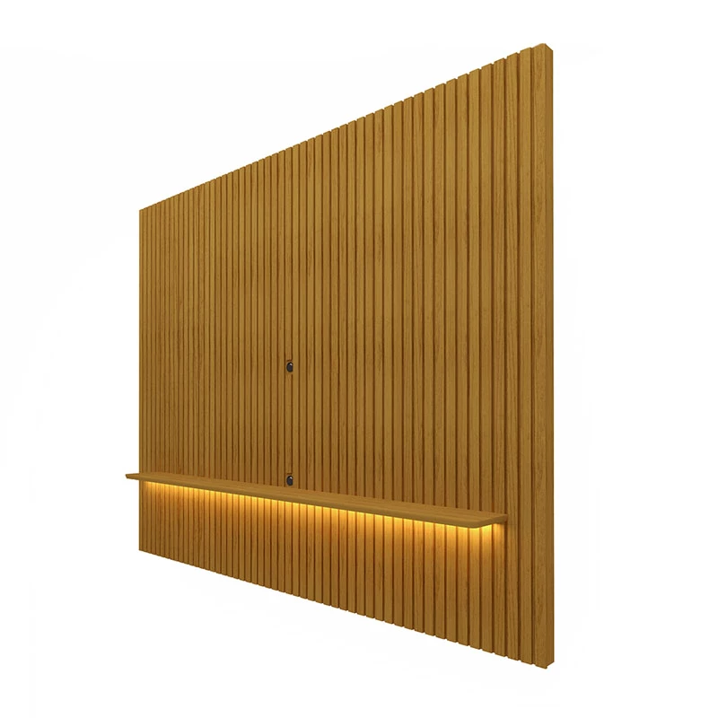 Painel Nobre Larg. 1.85m Naturale Ripado C/ Led 100% MDF TV até 75" - Gelius - Imagem 4