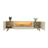 Rack Nobre Larg. 2.10m Off/Naturale C/ Led 100% MDF para TV até 70" - Gelius - Imagem 2