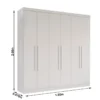 Roupeiro Recife Branco 6 Portas Larg. 1.80m - Sallêto - Imagem 3