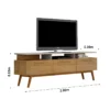Rack Bancada São Paulo Larg.2.00m Cinamomo/Off para TV até 70" - Valdemoveis - Imagem 3