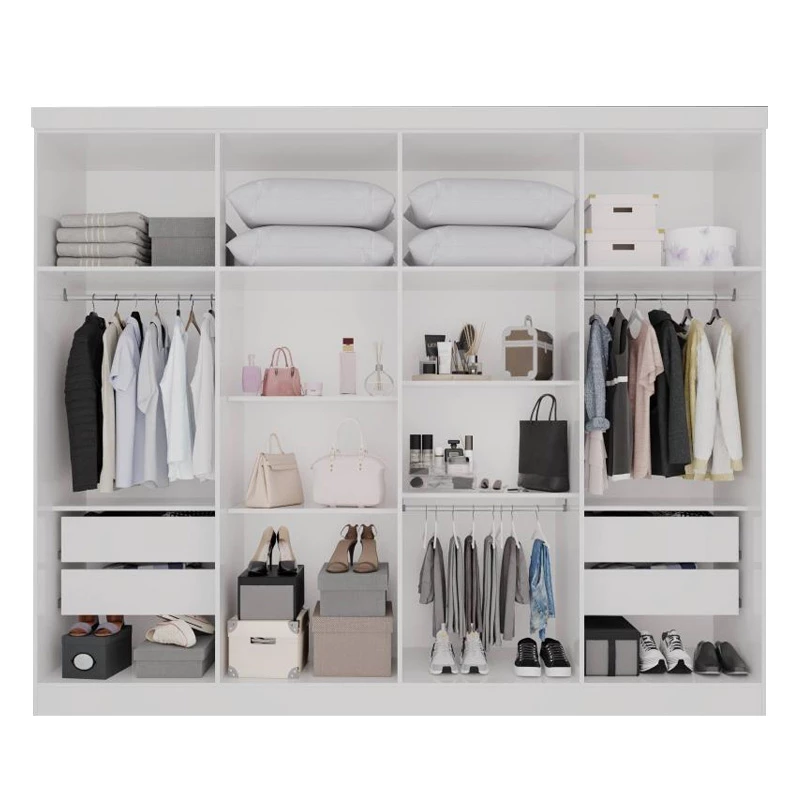 Guarda-roupa Recife Branco 8 Portas 4 Gavetas Larg. 2.41m - Sallêto - Imagem 3