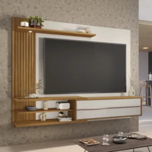 Painel NT 1355 Larg. 1.82m Off/Freijó Ripado para TV até 65" - Notável
