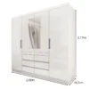Guarda-Roupa Império Larg. 2.00m Branco C/Espelho 4 Portas 6 Gavetas - Carioca - Imagem 3
