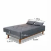 Sofá Cama Madrid Veludo Cinza 2303 Larg. 1.80m - Molas Bonnel - Imagem 2