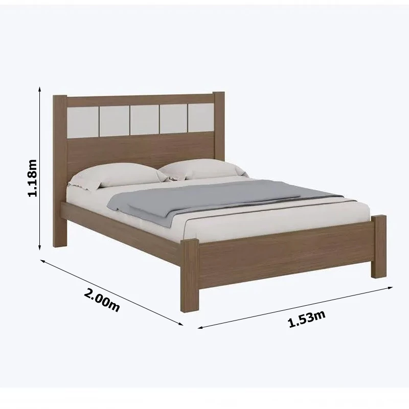 Cama Casal Primícia Castanho/Off Larg - Imagem 2