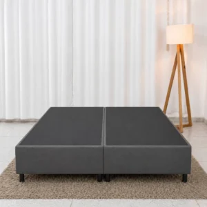 Alternative view of Base Box Queen Bipartido Linho Grafite 158x198x40 - Gazin
