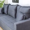 Sofá 3 Lug. Milão C/Chaise Lado Direito Veludo Cinza 814 Larg. 2.30m - Molas Ensacadas - Imagem 4