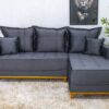 Sofá 3 Lug. Milão C/Chaise Lado Esquerdo Veludo Cinza 814 Larg. 2.30m - Molas Ensacadas - Imagem 2