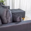 Sofá 3 Lug. Milão C/Chaise Lado Esquerdo Veludo Cinza 814 Larg. 2.30m - Molas Ensacadas - Imagem 3