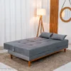Sofá Cama Madrid Veludo Cinza 2303 Larg. 1.80m - Molas Bonnel - Imagem 4