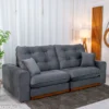 Sofá Retrátil Reclinável Ruah 2.50m Veludo Chumbo 4053 - Molas Ensacadas - Imagem 3