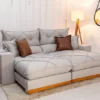 Sofá Retrátil Reclinável Gran Bello 2.30m Linho Cinza 31 - Molas Ensacadas Pocket - Imagem 2
