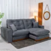 Sofá Retrátil Reclinável Ruah 2.50m Veludo Chumbo 4053 - Molas Ensacadas - Imagem 4