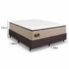 Colchão Queen Twins Molas BlueWave + Base Box Queen Bipartido Universal Marrom Bordado Gazin - Imagem 2
