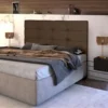 Cabeceira Casal 1.40 Eslovênia Veludo Marrom - Imagem 2