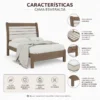Cama Casal Esmeralda Plus Larg. 1.50m Castanho/Off - D Doro - Imagem 4