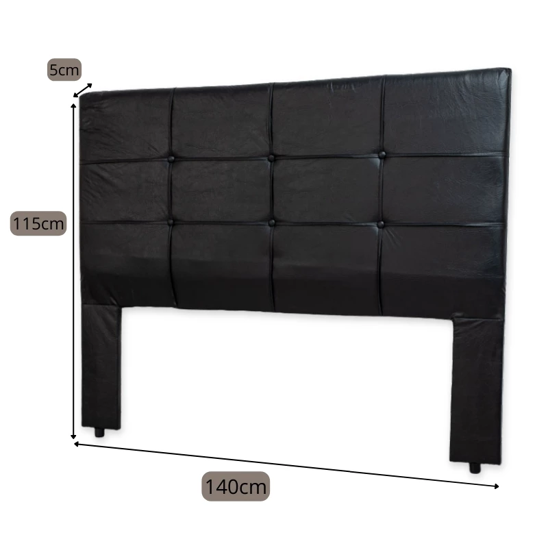 Cabeceira Casal 1.40 Eslovênia Korino Preto - Imagem 2