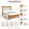 Cama Casal Esmeralda Plus Larg. 1.50m Cinamomo/Off - D Doro - Imagem 4