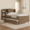 Cama Solteiro Milênio Castanho Cabeceira C/ Baú - D Doro
