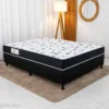 Colchão Casal Santé 100% Espuma D33 Alt. 20 Nosso Sonho + Box Casal Sued Preto Ortobel - 138x188x57 | Suporta até 240kg - Imagem 3