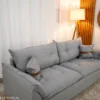 Sofá 3 Lugares Creta Linho Cinza 27 Larg. 2.00m - Molas bonnel - Imagem 2
