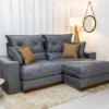 Sofá Retrátil Reclinável Gran Bello 2.50m Veludo Cinza 20 - Molas Ensacadas Pocket - Imagem 3