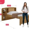 Cama Solteiro Milênio Cinamomo Cabeceira C/ Baú Larg. 1.30m - D Doro - Imagem 2