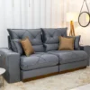 Sofá Retrátil Reclinável Gran Bello 2.50m Veludo Cinza 20 - Molas Ensacadas Pocket - Imagem 4