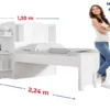 Cama Solteiro Milênio Branca Cabeceira C/ Baú - D Doro - Imagem 2
