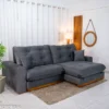 Sofá Retrátil Reclinável Ruah 2.90m Veludo Chumbo 4053 - Molas Ensacadas - Imagem 4