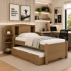 Cama Solteiro Milênio + Cama Auxiliar Solteiro 2 Gavetas Castanho - D Doro - Imagem 2