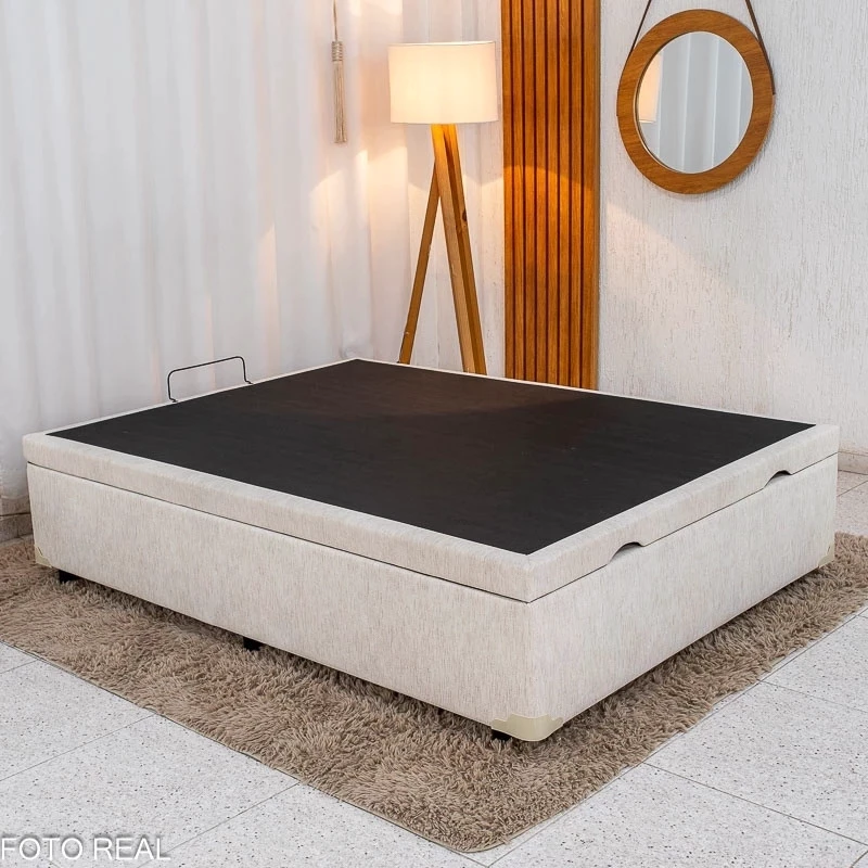 Colchão Casal Uberaba Espuma Viscoelástica ColchoMinas + Box Baú Casal Prime Confort Korino Linho Palha Blindado Issacar - 138x188x75 | Suporta até 300kg - Imagem 4