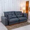 Sofá Retrátil Reclinável Toronto 2.50m Veludo Chumbo 4053 - D33 e Molas Ensacadas - Imagem 3