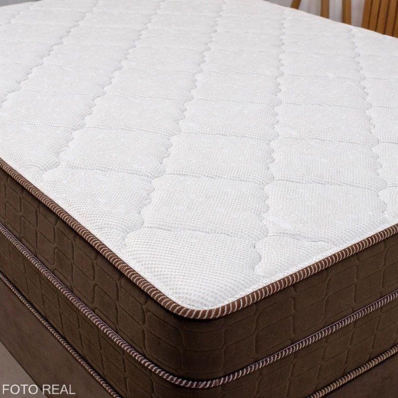 Colchão Casal Star One Ortopédico D-65 Anjos + Box Baú Casal Prime Confort Sued Marrom Blindado Issacar - 138x188x75 | Suporta até 280kg - Imagem 4