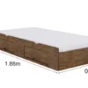 Cama Auxiliar Solteiro 2 Gavetas Ypê 93x188x33 - D Doro - Imagem 4