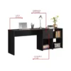 Mesa Office NT 2060 Larg. 2.00m Preto 2 Gavetas Notável - Imagem 3