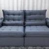 Sofá Retrátil Reclinável Emanuelly 2.00m Veludo Cinza 20 - Imagem 4