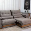 Sofá Retrátil Reclinável Ibis 2.50m Veludo Cinza 813 - D33 e Molas Ensacadas - Imagem 4