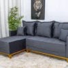 Sofá 3 Lug. Milão C/Chaise Lado Direito Veludo Cinza 814 Larg. 2.30m - Molas Ensacadas - Imagem 3