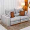 Sofá Retrátil Reclinável Gran Bello 2.00m Linho Cinza 31 - Molas Ensacadas - Imagem 3