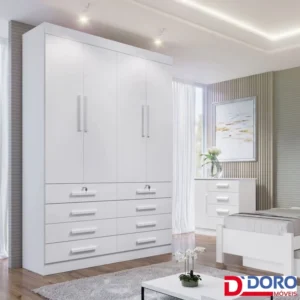 Roupeiro Mônaco Plus 4 Portas Branco Larg. 1.60m - D Doro