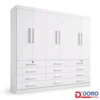 Roupeiro Mônaco Plus 6 Portas Branco Larg. 2.40m - D Doro