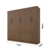 Guarda-roupa Casal Mônaco Castanho 6 Portas 12 Gavetas Larg. 2.40m - D Doro - Imagem 5