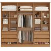 Guarda-roupa Casal Bianca 6 Portas Larg. 2.30m 100% MDF Nature - Bianchi - Imagem 2