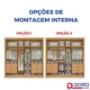 Guarda-Roupa Casal 2 Portas Titanium Ripado 100% MDF Castanho/Off White Larg. 2.20m - D Doro - Imagem 2
