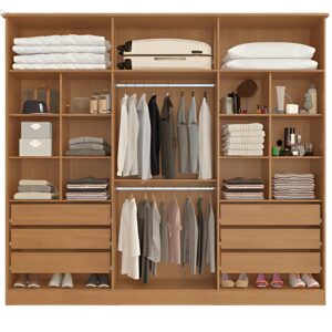 Alternative view of Guarda-roupa Casal Bianca 6 Portas Larg. 2.30m 100% MDF Nature/Off - Bianchi